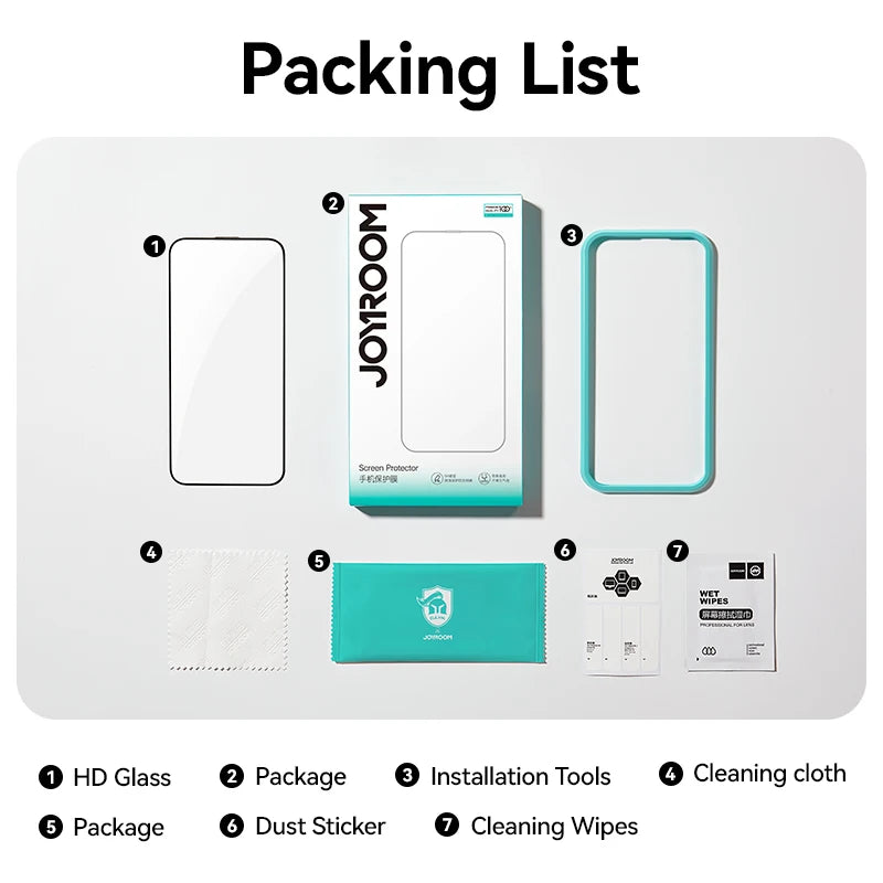 JOYROOM HD Tempered Glass Screen Protector – Full-Screen Protection for iPhone
