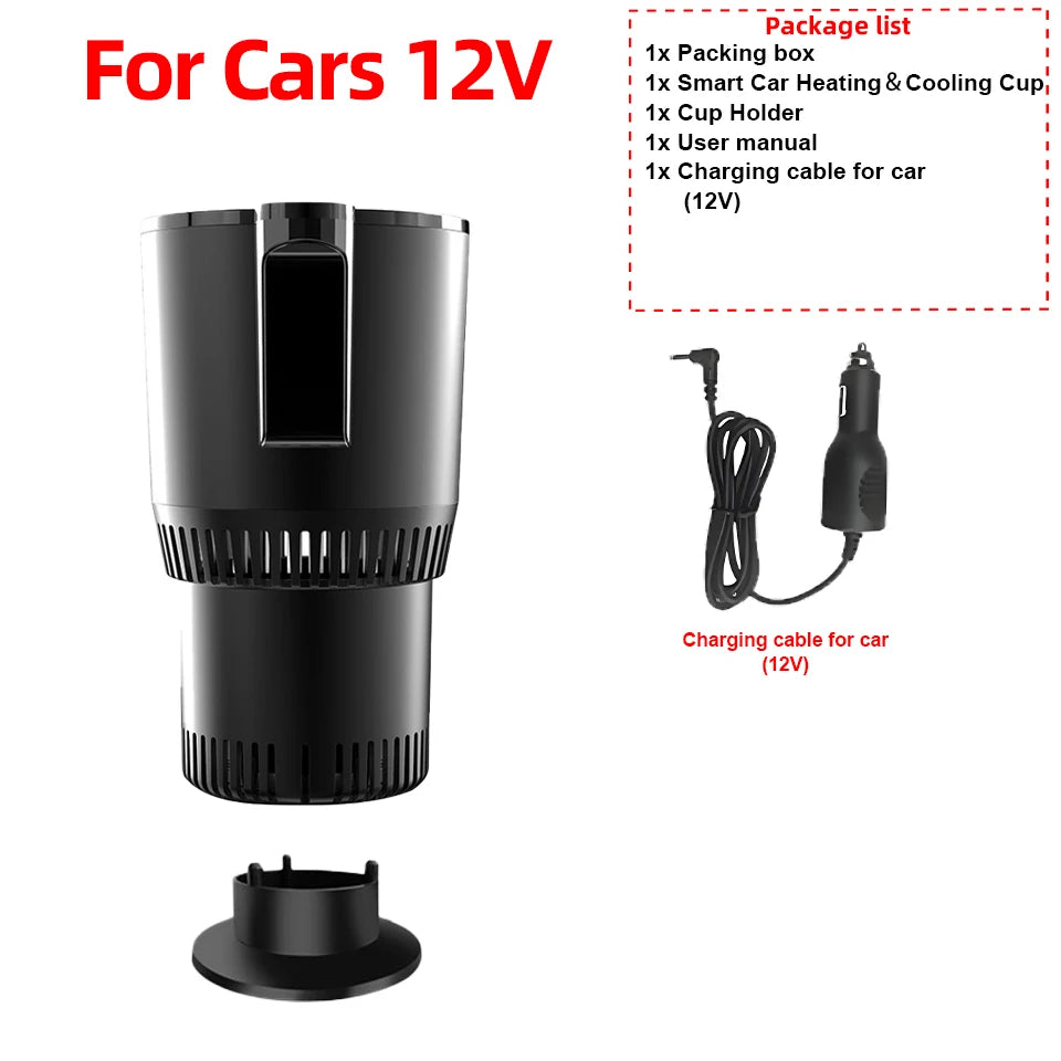 Portable Car Cup Cooler & Warmer – 12V Smart Temperature Control Drink Holder