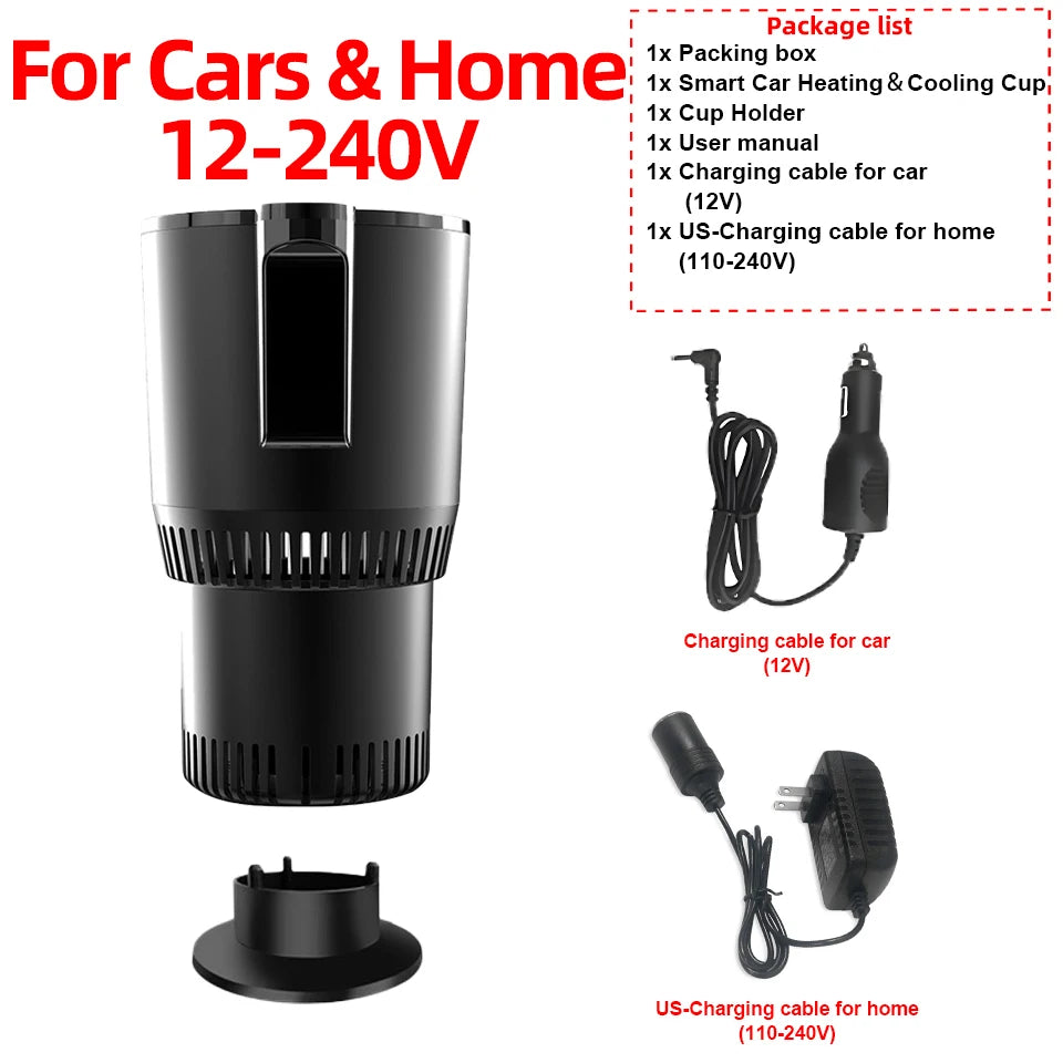 Portable Car Cup Cooler & Warmer – 12V Smart Temperature Control Drink Holder