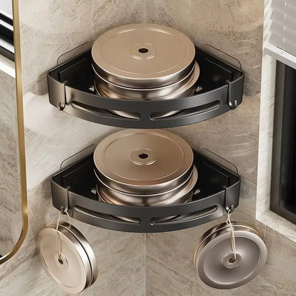 Adhesive Bathroom Shower Caddy – No-Drill Corner Storage Shelf for Shampoo, Soap & Towels