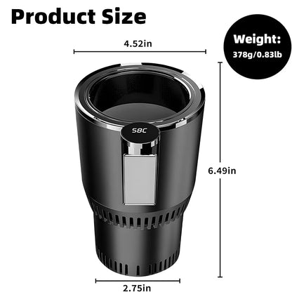 Portable Car Cup Cooler & Warmer – 12V Smart Temperature Control Drink Holder