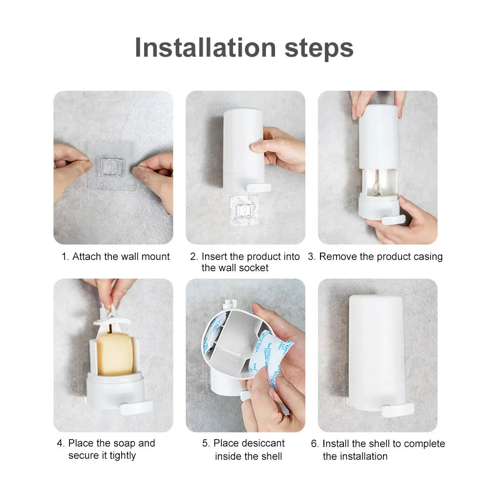 Wall-Mounted Bar Soap Grinder & Dispenser – Refillable Soap Shredder Holder
