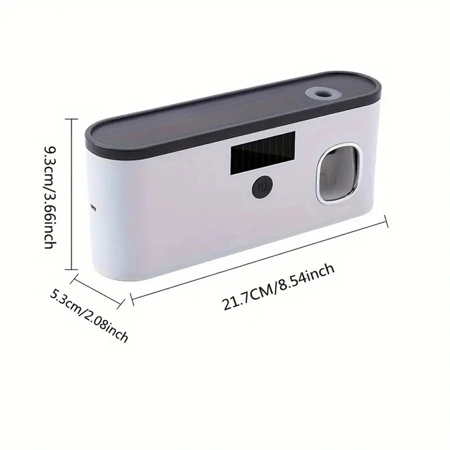 Smart Toothbrush Sterilizer & Wall-Mounted Organizer – 5-Slot Holder with Toothpaste Dispenser