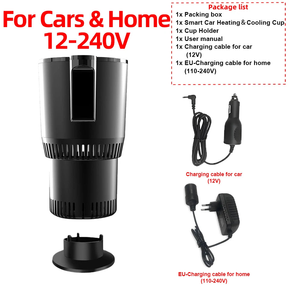 Portable Car Cup Cooler & Warmer – 12V Smart Temperature Control Drink Holder