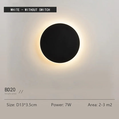 Modern Minimalist Round Wall Light with Motion Sensor