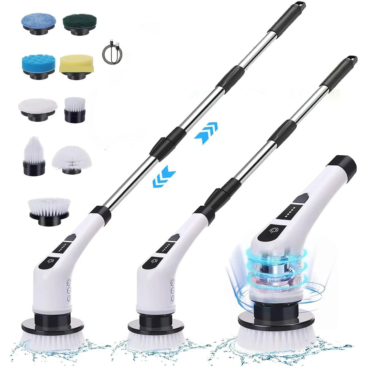 9-in-1 Electric Cleaning Brush – Powerful Multi-Surface Scrubber