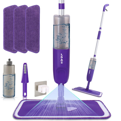 500ml Spray Mop with 3 Microfiber Pads – Wet &amp; Dry Floor Cleaner