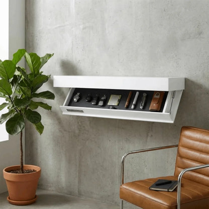 Solid Wood Magic Flap Shelf – Wall-Mounted Hidden Storage & Decorative Floating Shelf