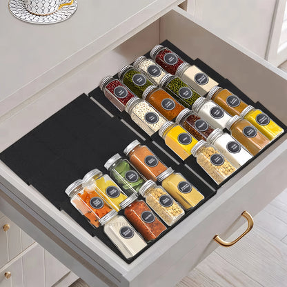 4-Tier Adjustable Drawer Spice Rack Organizer – 4-Piece Set