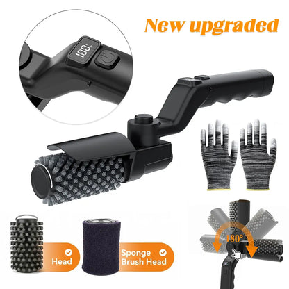 Electric BBQ Grill Brush with 180° Adjustable Head & 3-Speed Settings
