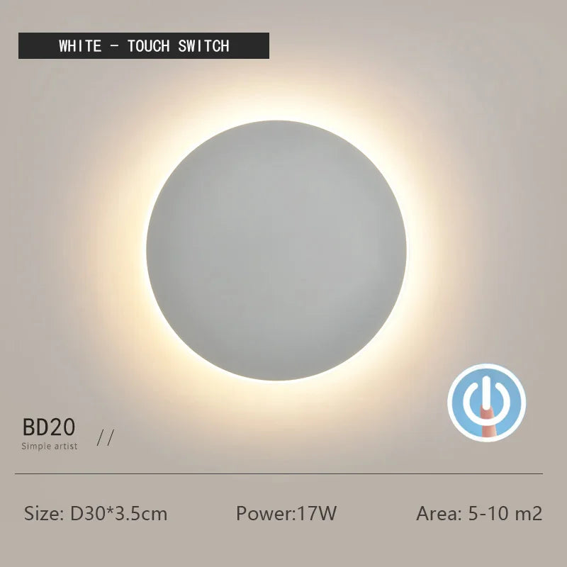 Modern Minimalist Round Wall Light with Motion Sensor