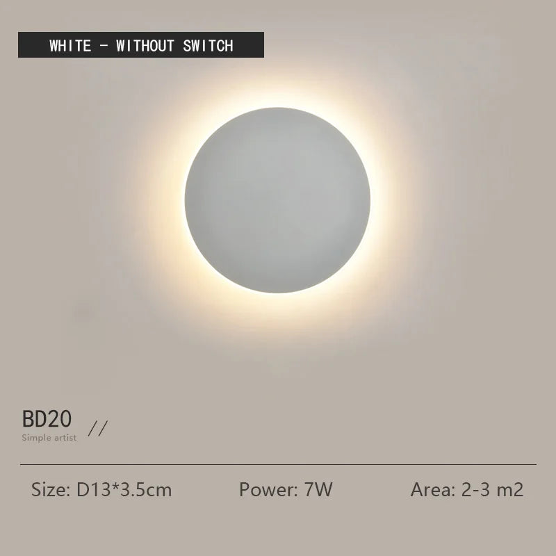 Modern Minimalist Round Wall Light with Motion Sensor