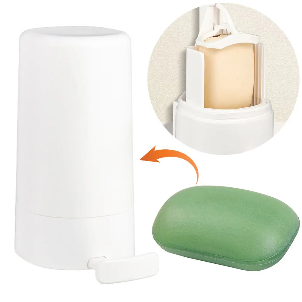 Wall-Mounted Bar Soap Grinder & Dispenser – Refillable Soap Shredder Holder