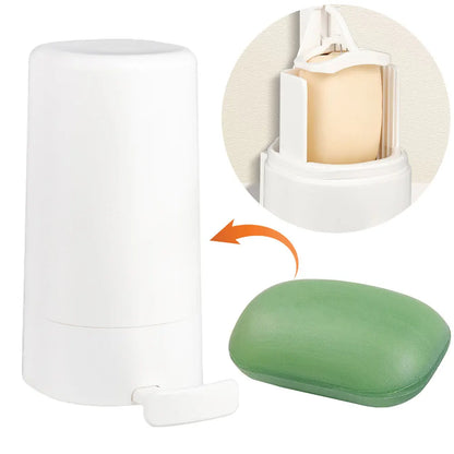 Wall-Mounted Bar Soap Grinder & Dispenser – Refillable Soap Shredder Holder
