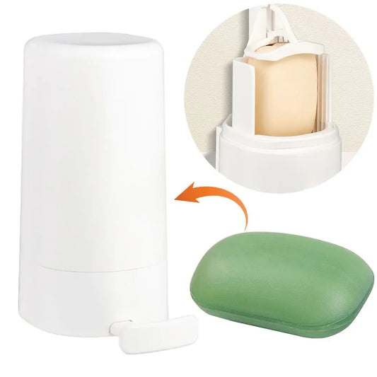Wall-Mounted Bar Soap Grinder & Dispenser – Refillable Soap Shredder Holder