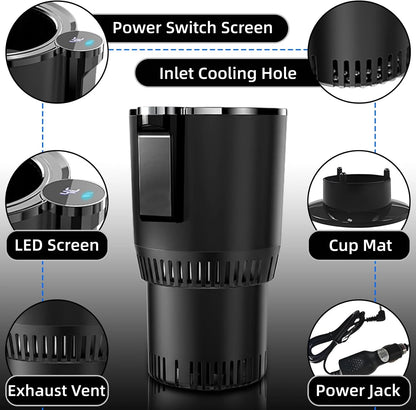 Portable Car Cup Cooler & Warmer – 12V Smart Temperature Control Drink Holder