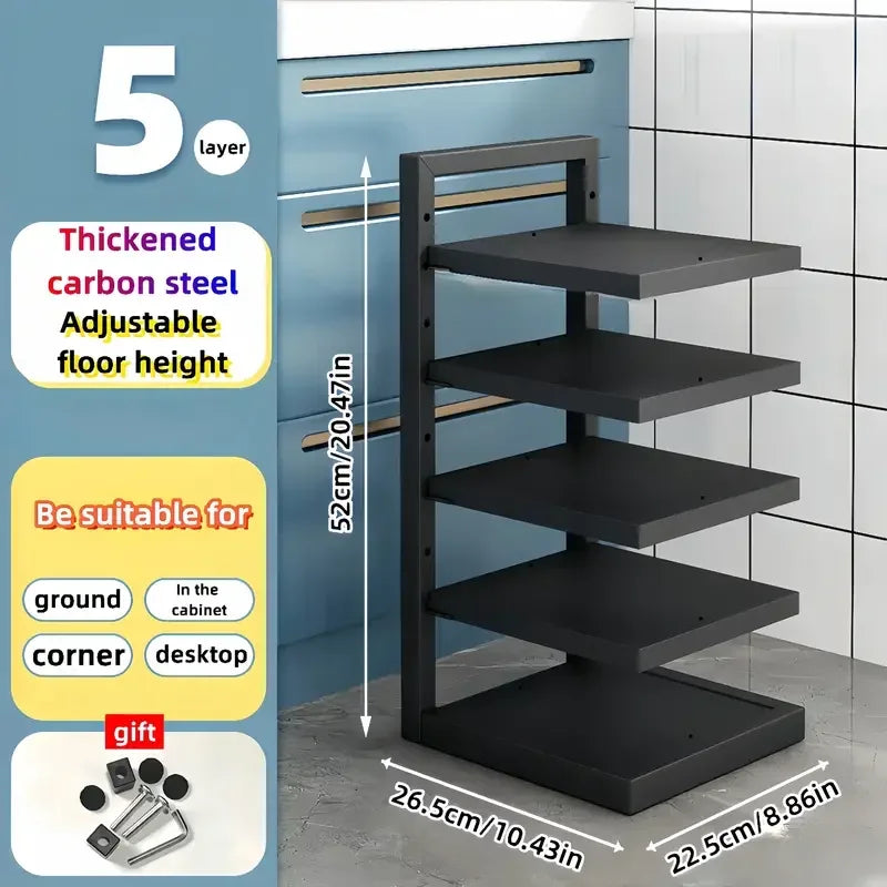 Adjustable Stainless Steel Pot Rack Organizer