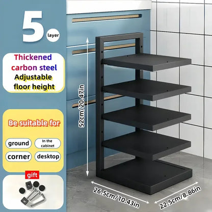 Adjustable Stainless Steel Pot Rack Organizer