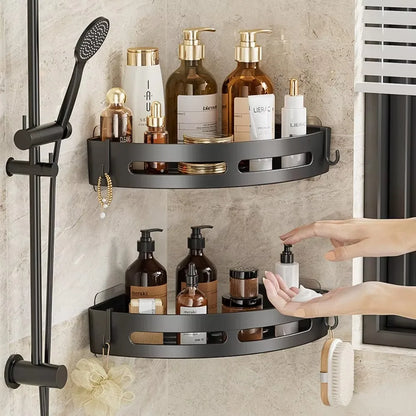 Adhesive Bathroom Shower Caddy – No-Drill Corner Storage Shelf for Shampoo, Soap & Towels