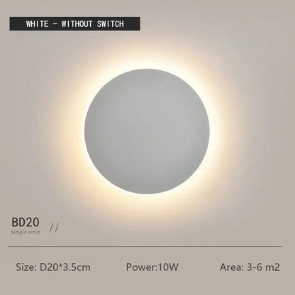 Modern Minimalist Round Wall Light with Motion Sensor