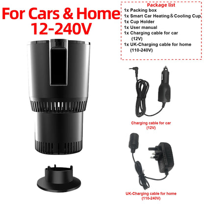 Portable Car Cup Cooler & Warmer – 12V Smart Temperature Control Drink Holder