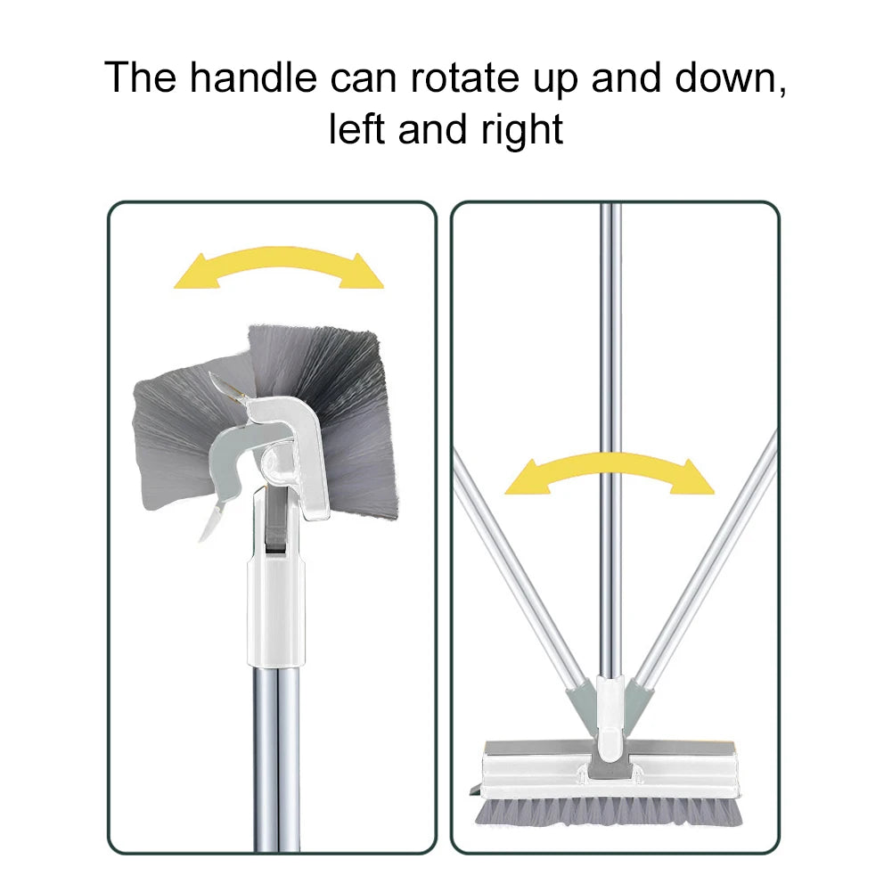 3-in-1 Floor Scrub Brush with 180° Rotating Long Handle