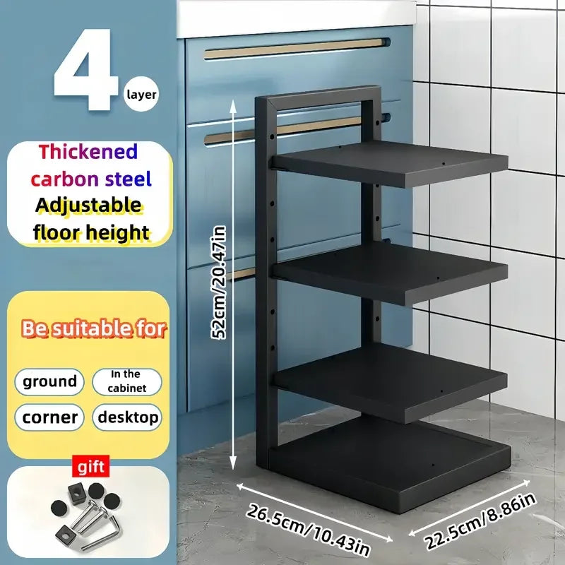 Adjustable Stainless Steel Pot Rack Organizer