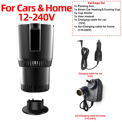 Portable Car Cup Cooler & Warmer – 12V Smart Temperature Control Drink Holder