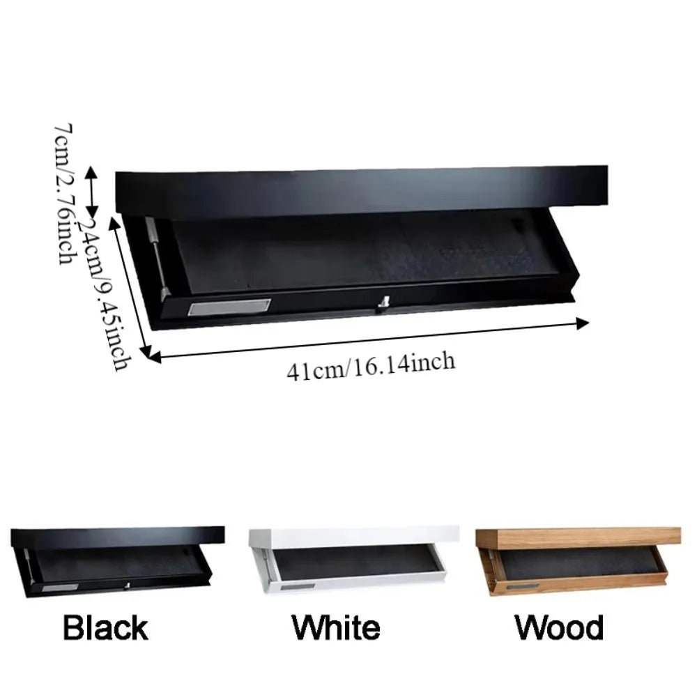 Solid Wood Magic Flap Shelf – Wall-Mounted Hidden Storage & Decorative Floating Shelf