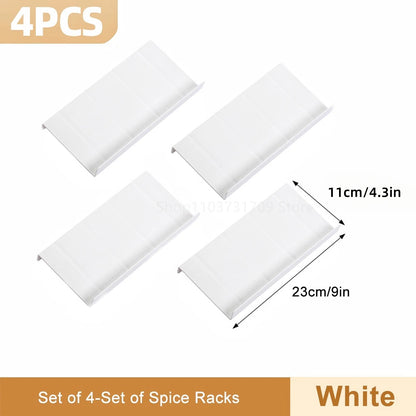 4-Tier Adjustable Drawer Spice Rack Organizer – 4-Piece Set