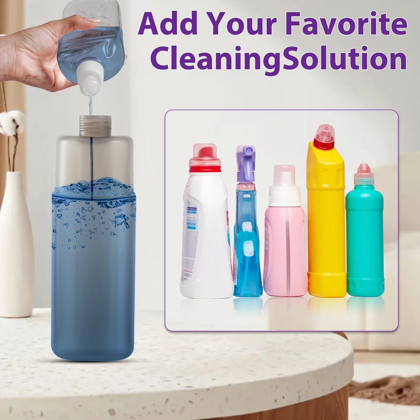 500ml Spray Mop with 3 Microfiber Pads – Wet &amp; Dry Floor Cleaner