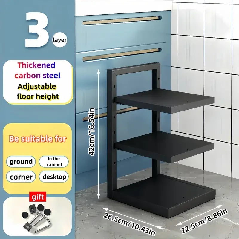 Adjustable Stainless Steel Pot Rack Organizer