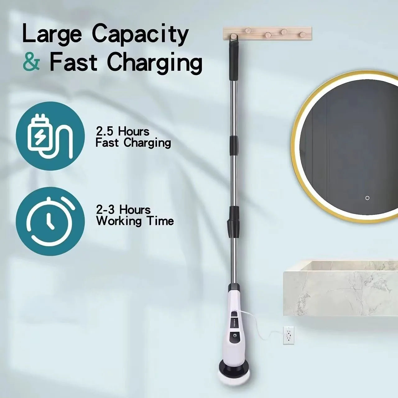 9-in-1 Electric Cleaning Brush – Powerful Multi-Surface Scrubber