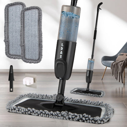500ml Spray Mop with 3 Microfiber Pads – Wet &amp; Dry Floor Cleaner