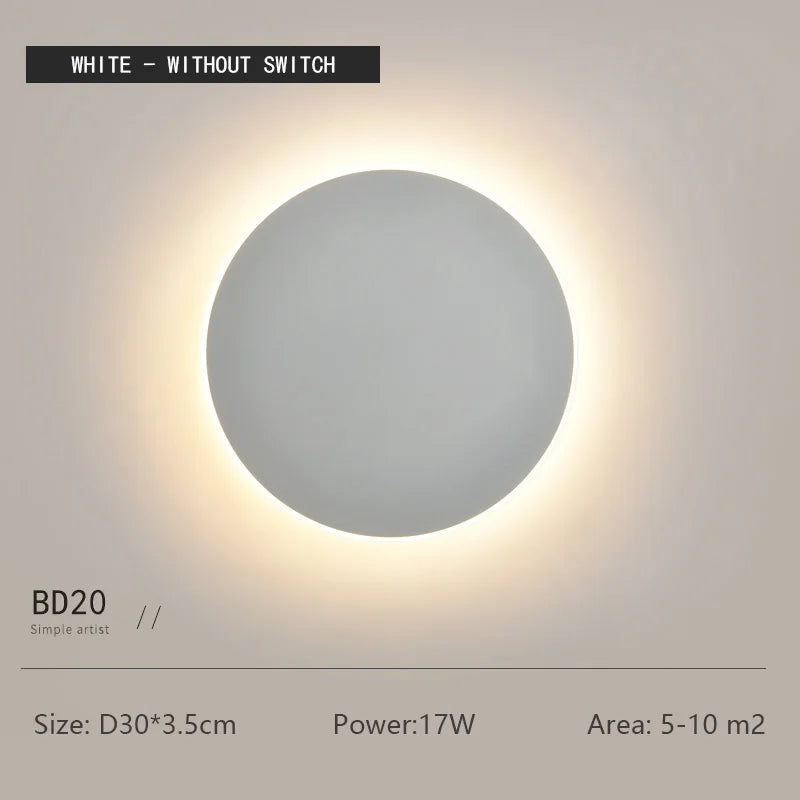 Modern Minimalist Round Wall Light with Motion Sensor