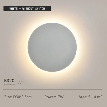 Modern Minimalist Round Wall Light with Motion Sensor