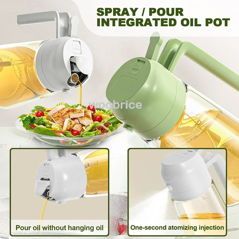 2-in-1 Oil Sprayer & Basting Brush – Oil Dispenser for Air Fryer, Grilling & Cooking