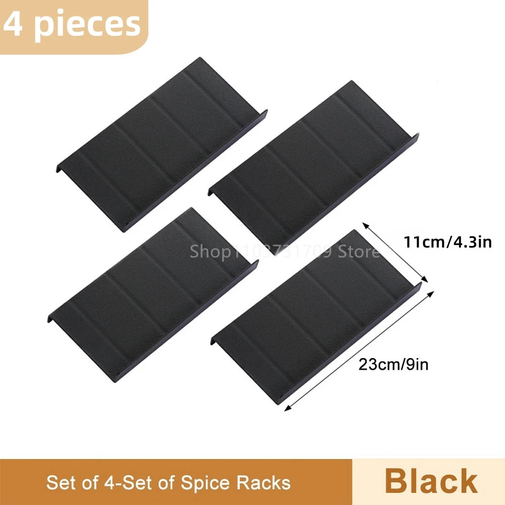 4-Tier Adjustable Drawer Spice Rack Organizer – 4-Piece Set