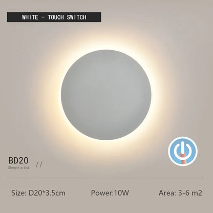 Modern Minimalist Round Wall Light with Motion Sensor