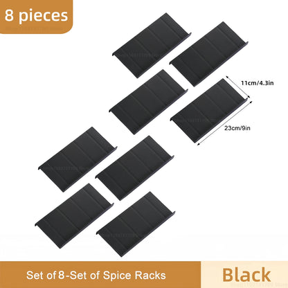 4-Tier Adjustable Drawer Spice Rack Organizer – 4-Piece Set