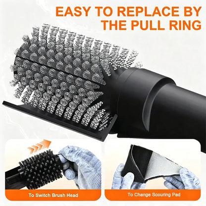 Electric BBQ Grill Brush with 180° Adjustable Head & 3-Speed Settings