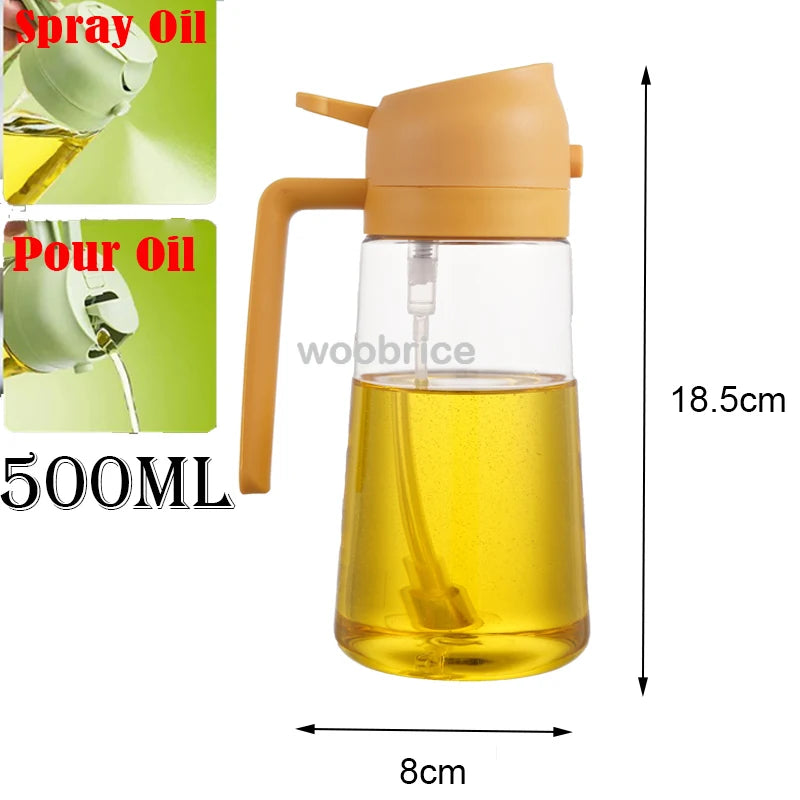 2-in-1 Oil Sprayer & Basting Brush – Oil Dispenser for Air Fryer, Grilling & Cooking
