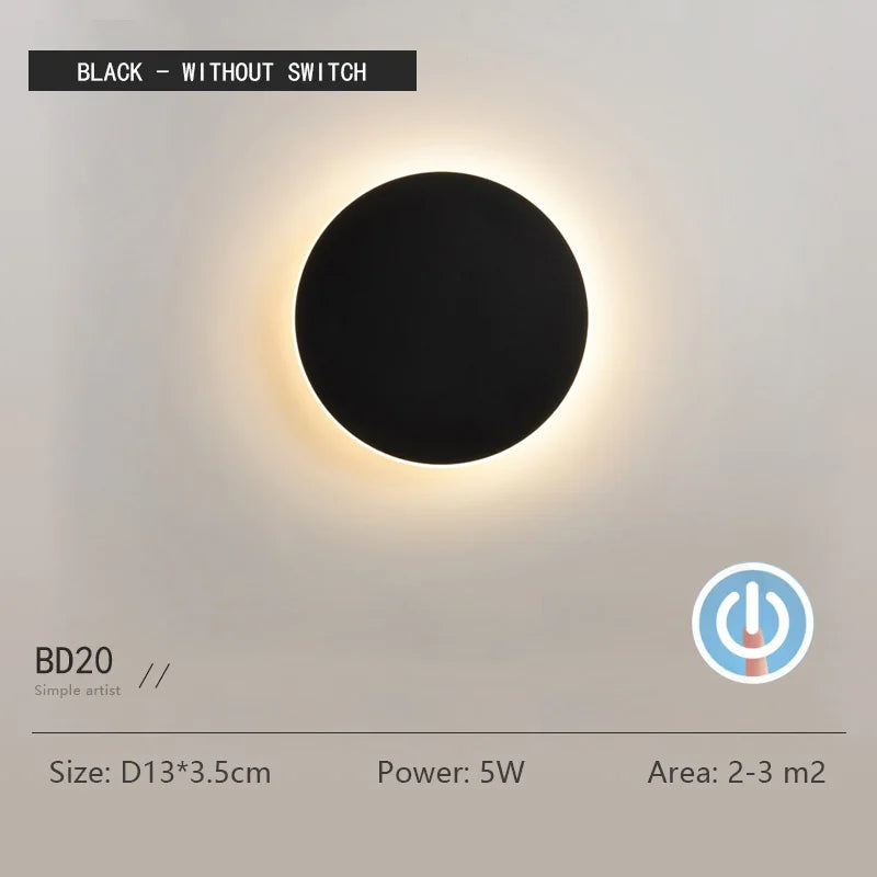 Modern Minimalist Round Wall Light with Motion Sensor