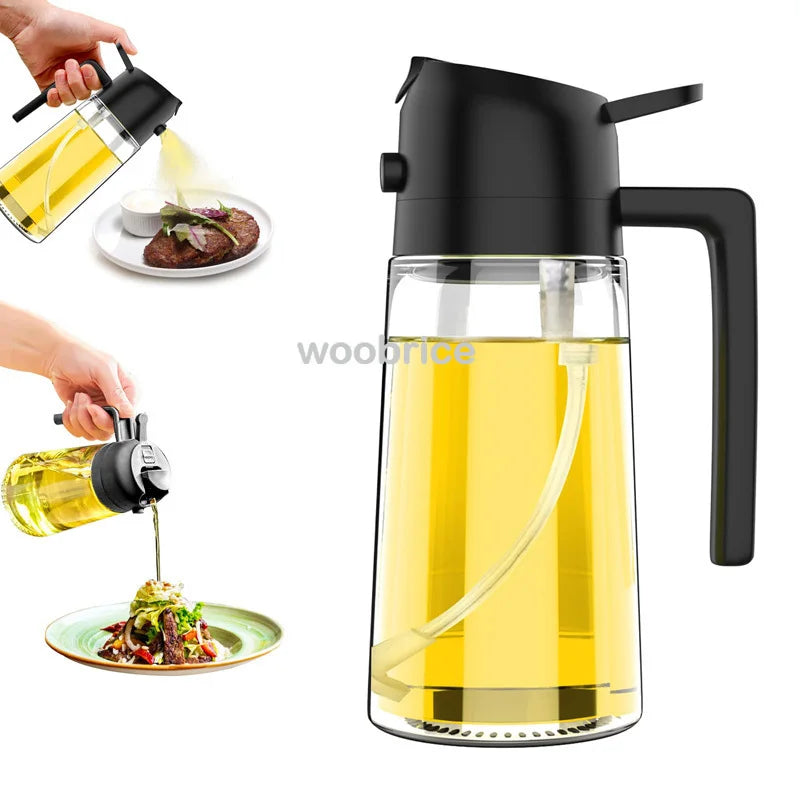 2-in-1 Oil Sprayer & Basting Brush – Oil Dispenser for Air Fryer, Grilling & Cooking